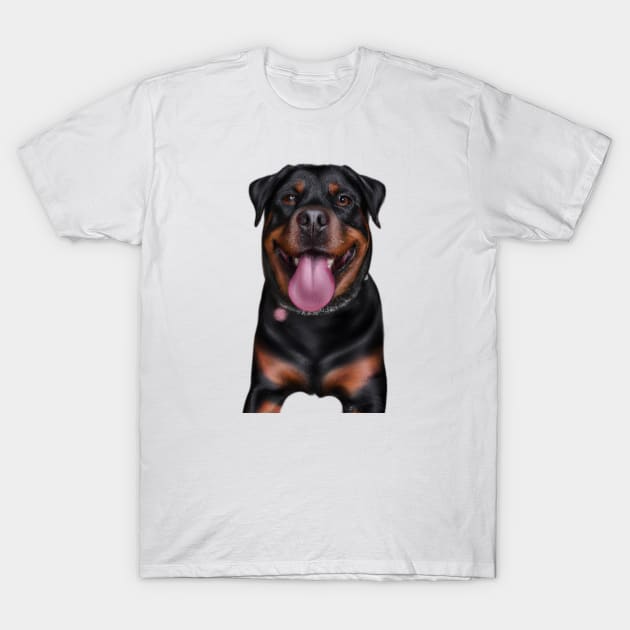 Cute Rottweiler Drawing T-Shirt by Play Zoo